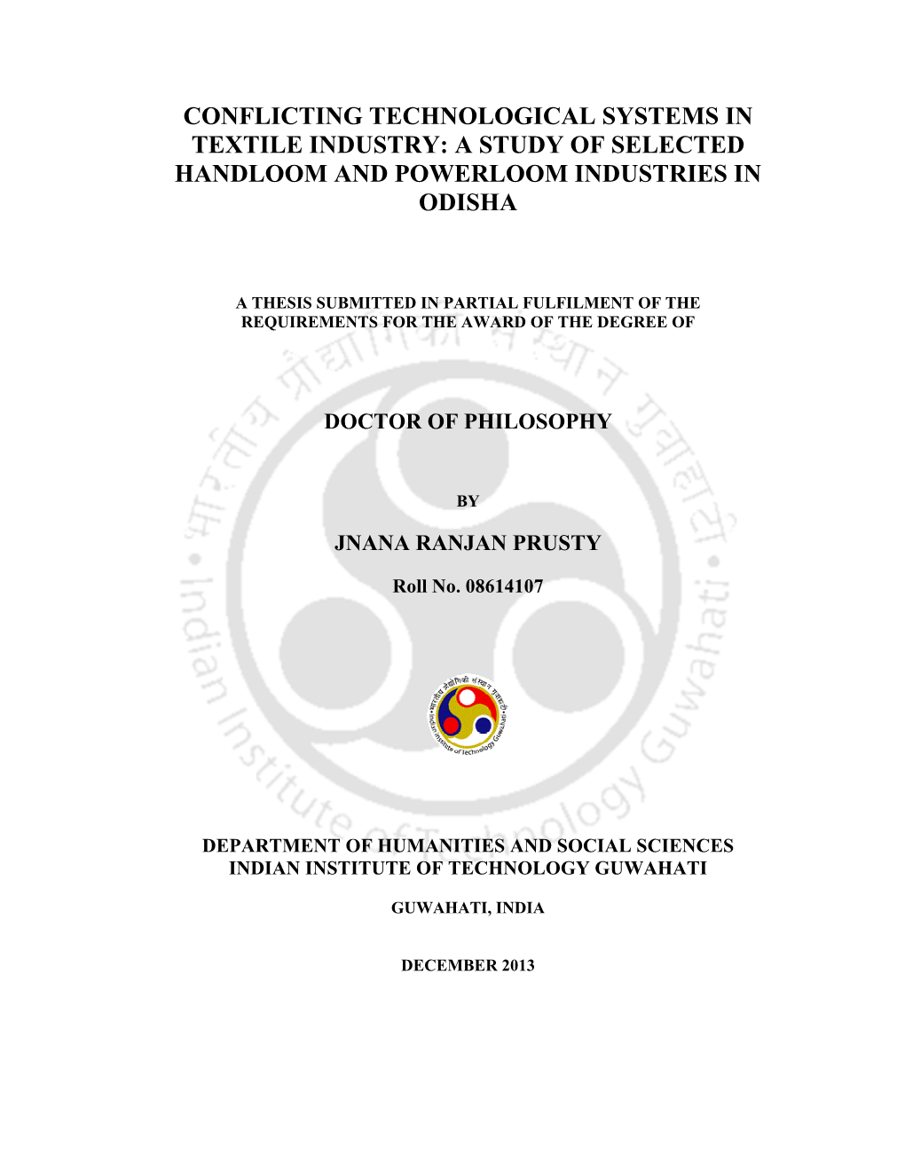 A Study of Selected Handloom and Powerloom Industries in Odisha