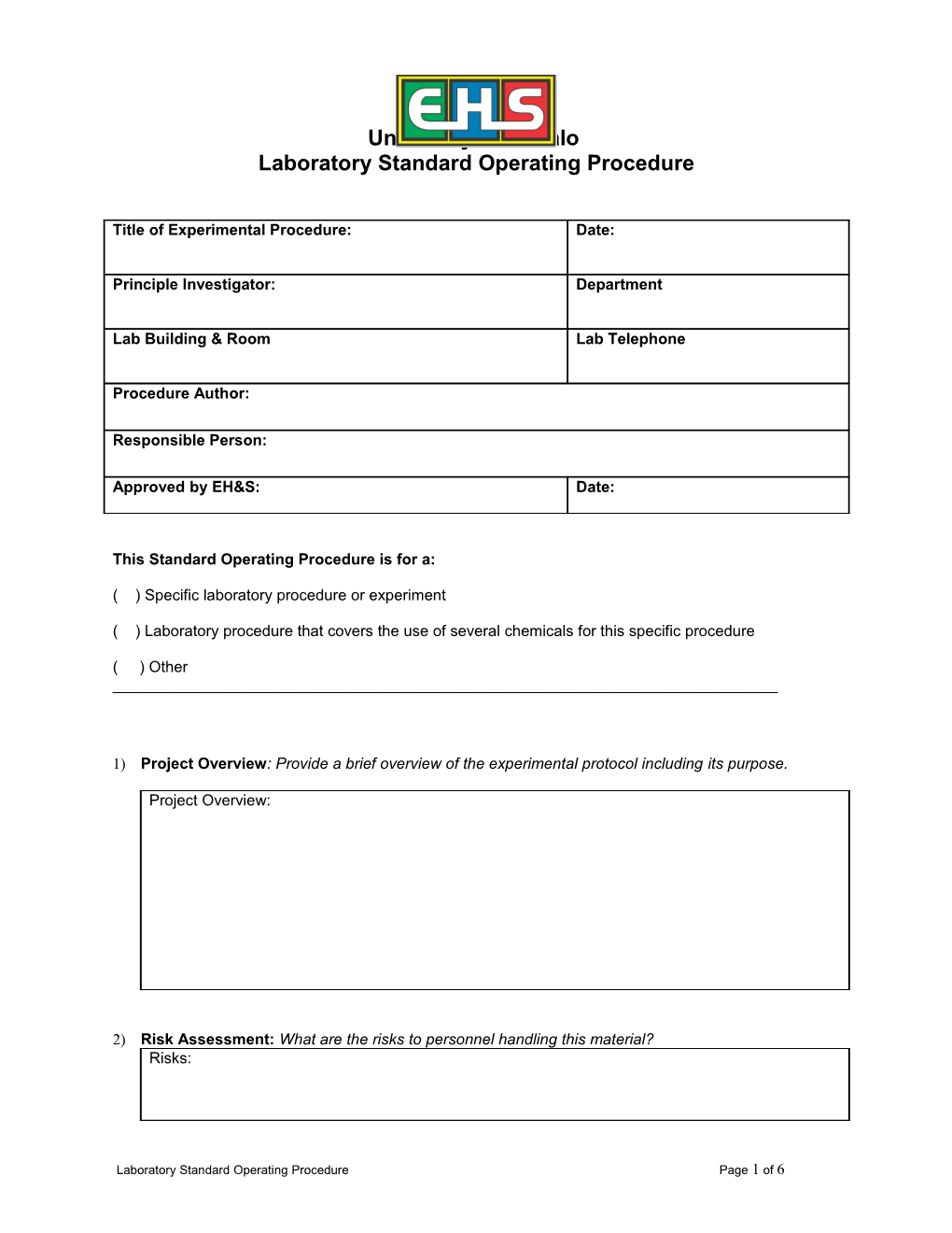 Laboratory Standard Operating Procedure s1