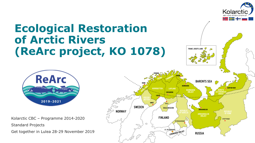 Ecological Restoration of Arctic Rivers (Rearc Project, KO 1078)