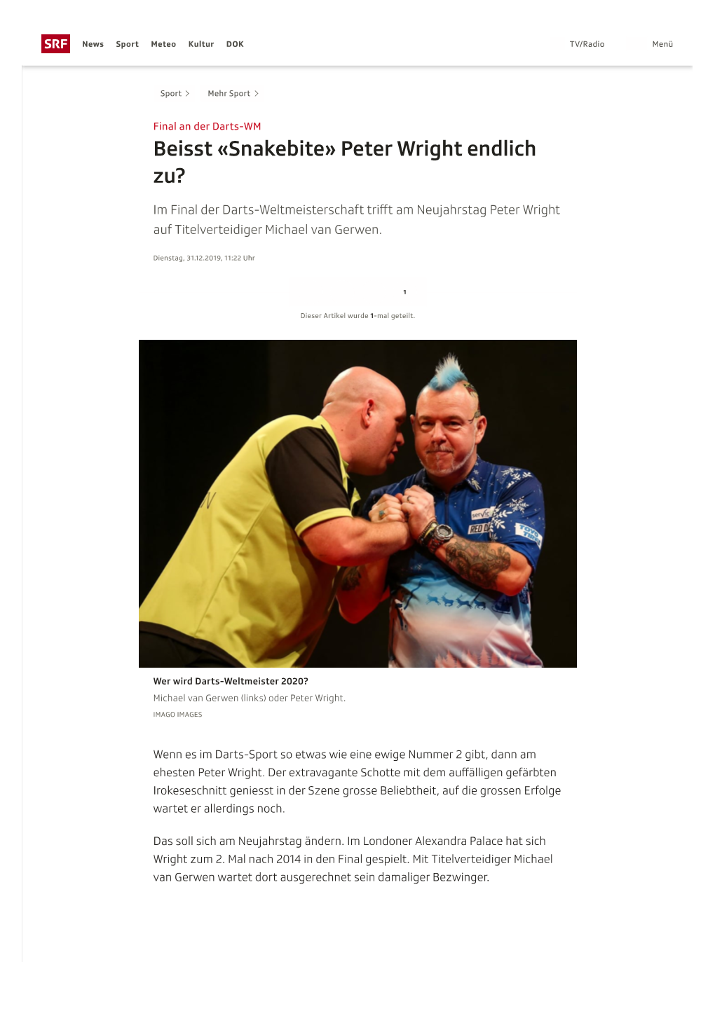 Snakebite» Peter Wright Endlich Zu?