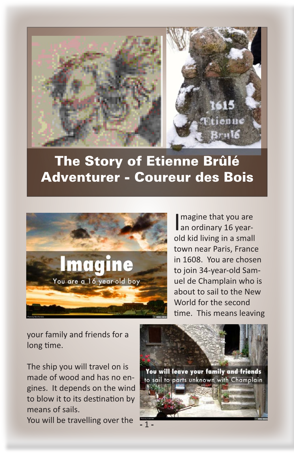 The Story of Etienne Brûlé Adventurer - Coureur Des Bois