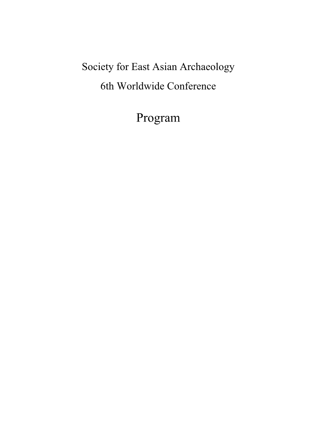 Final Conference Program