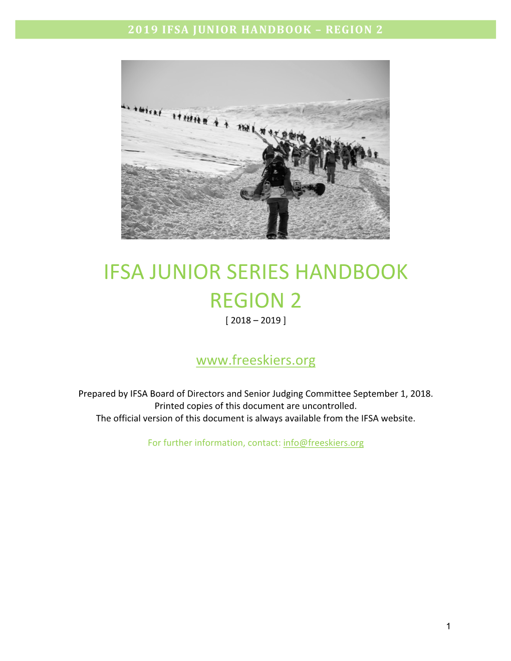 Ifsa Junior Series Handbook Region 2 [ 2018 – 2019 ]