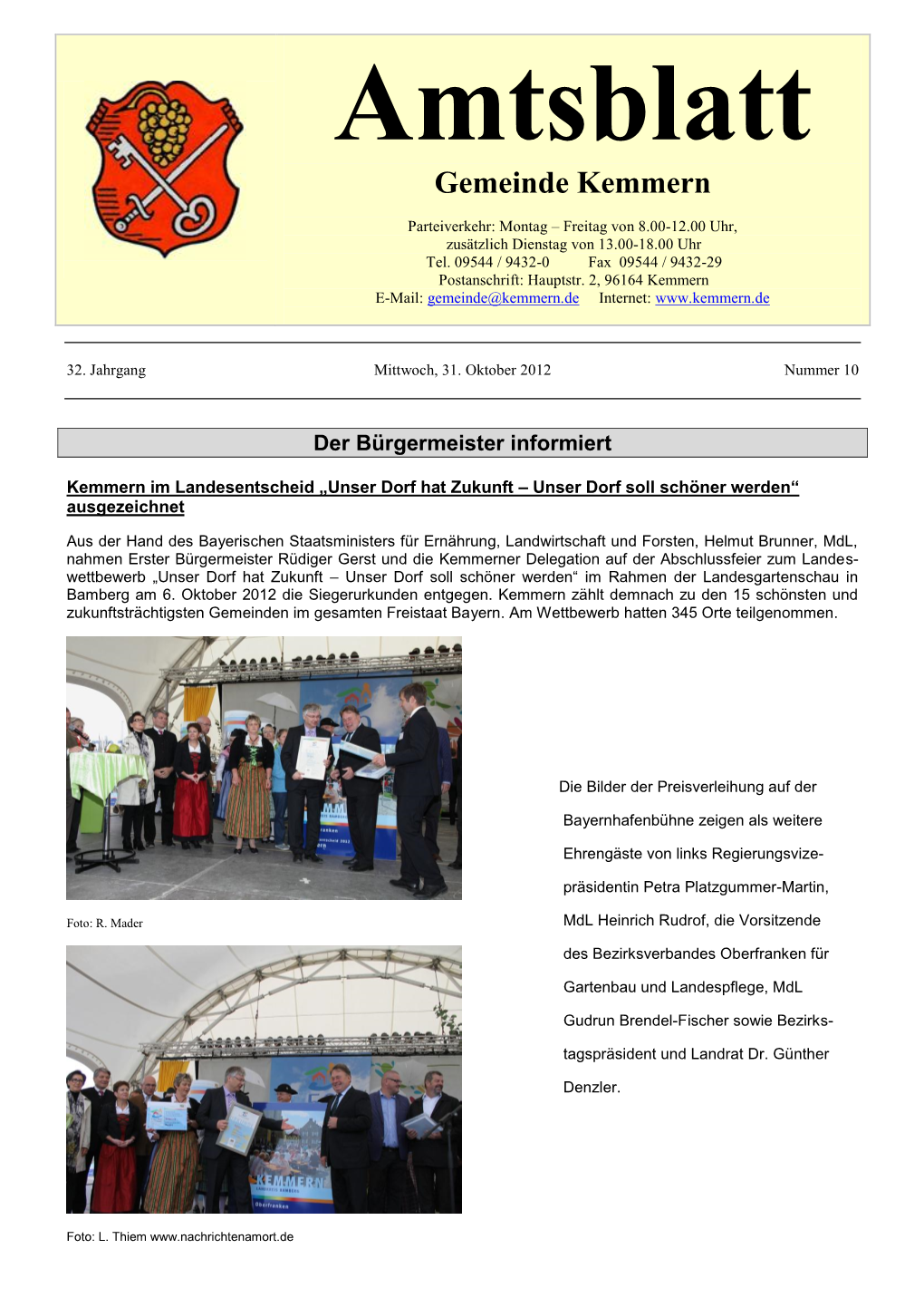 Amtsblatt Gemeinde Kemmern