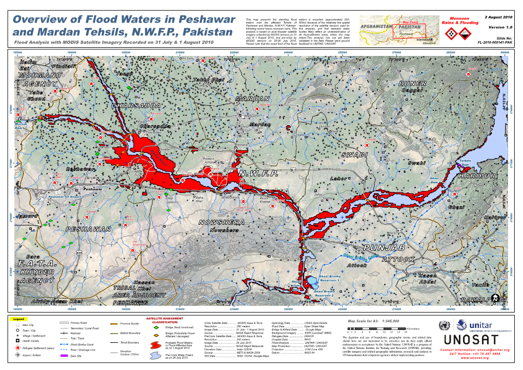 Overview of Flood Waters in Peshawar and Mardan Tehsils, N.W.F.P., Pakistan