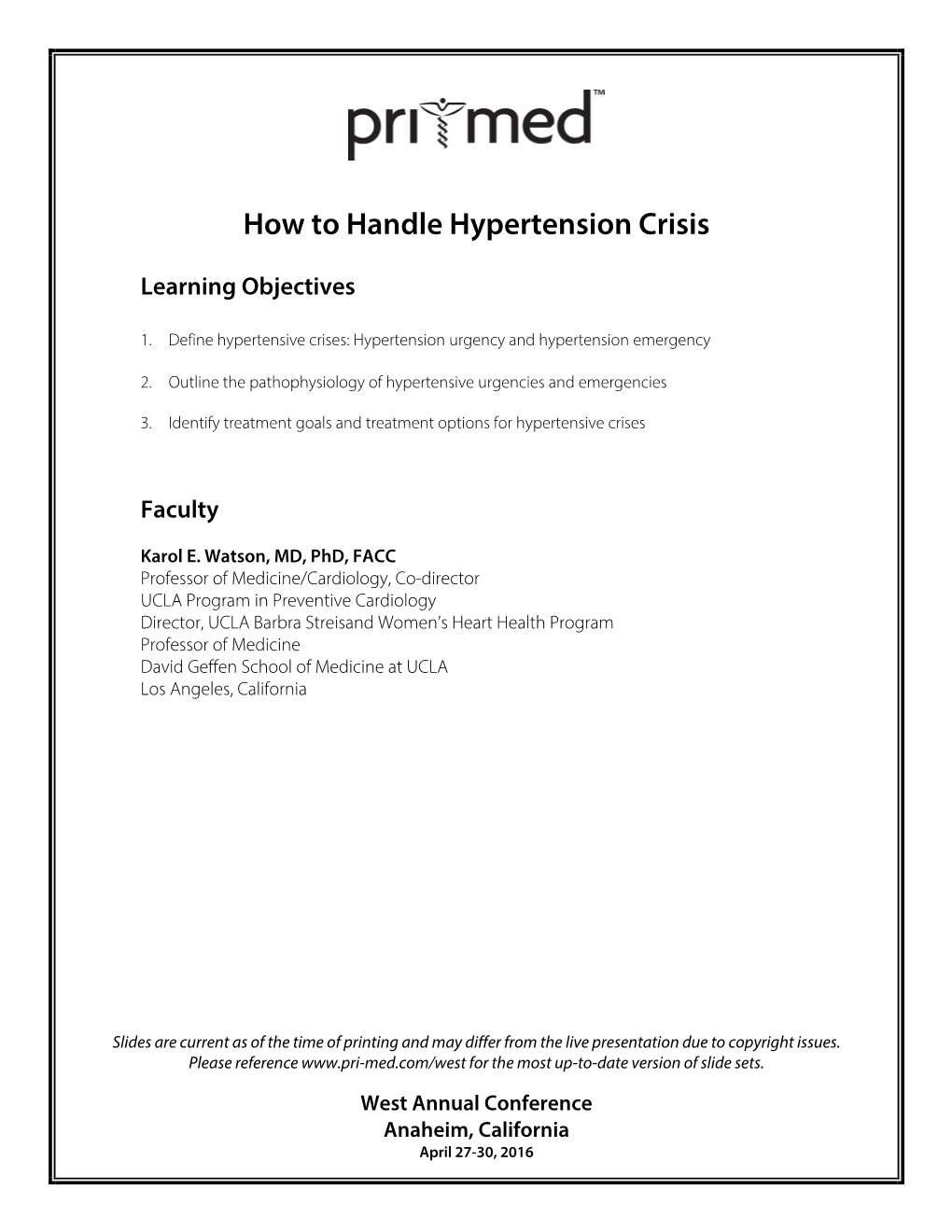 How to Handle Hypertension Crisis