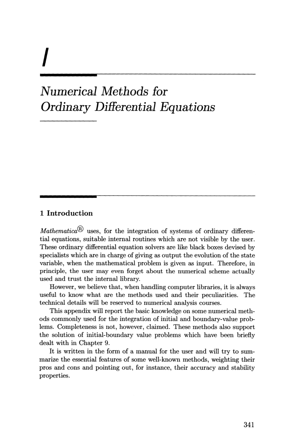 Numerical Methods for Ordinary Differential Equations