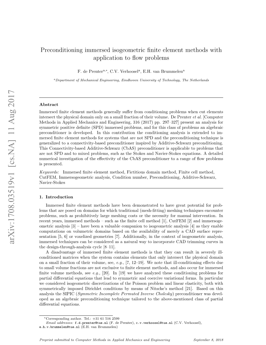 Preconditioning Immersed Isogeometric Finite Element