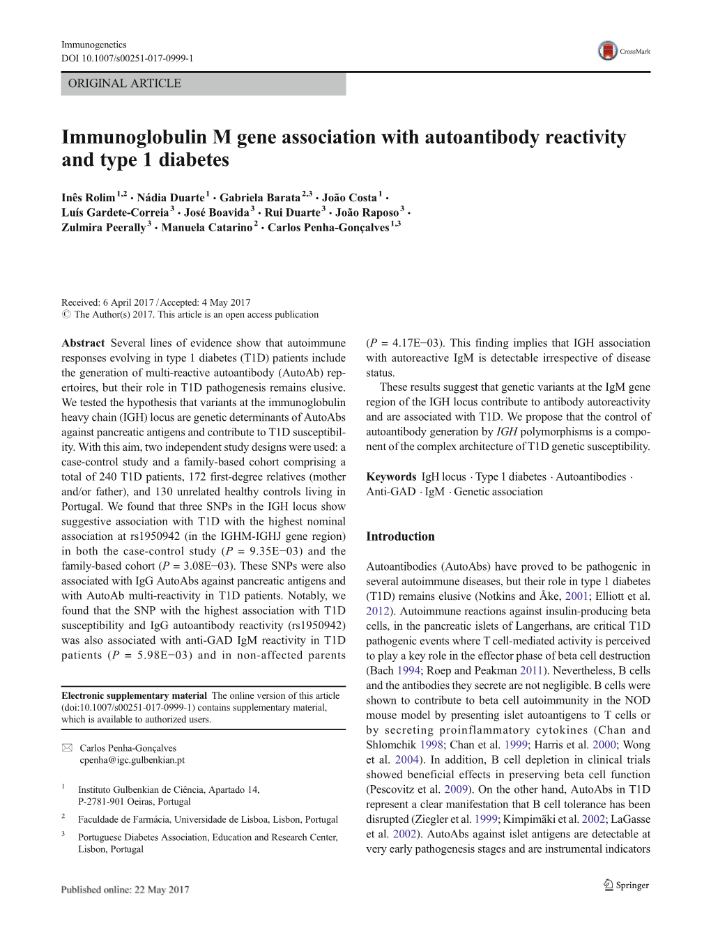 Immunoglobulin M Gene Association with Autoantibody Reactivity and Type 1 Diabetes