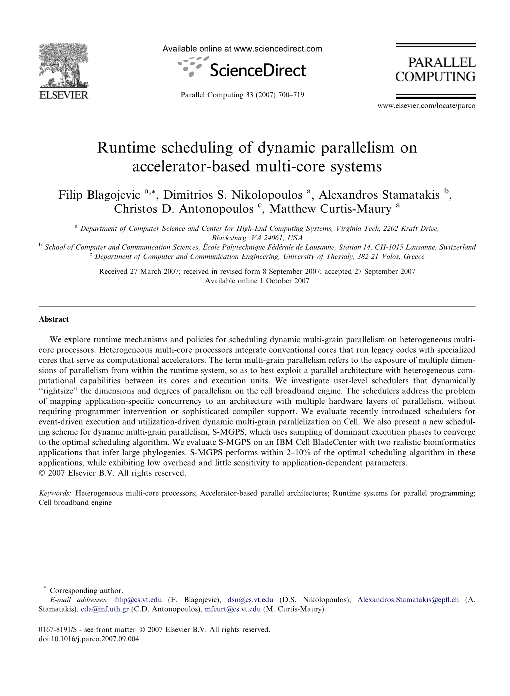 Runtime Scheduling of Dynamic Parallelism on Accelerator-Based Multi-Core Systems
