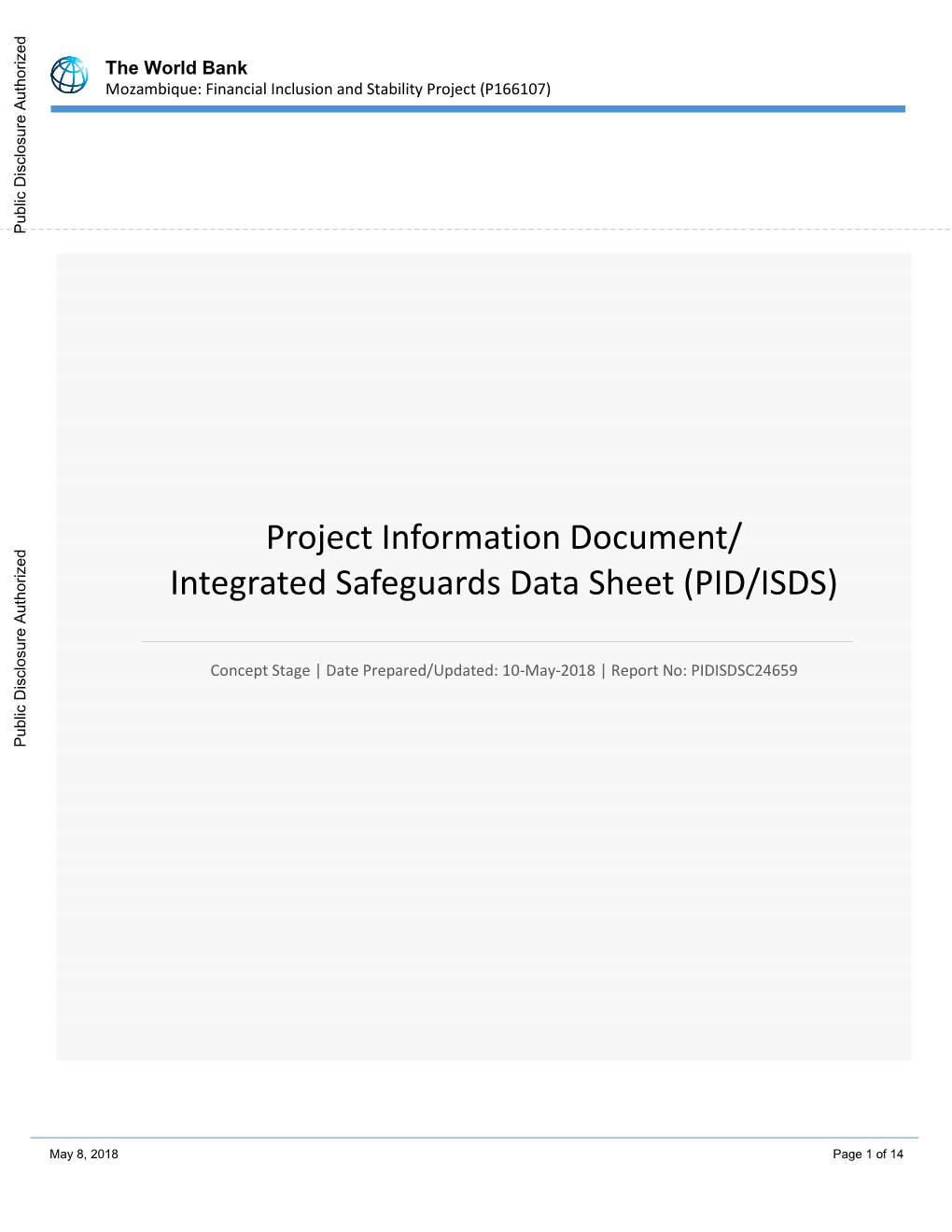 Mozambique: Financial Inclusion and Stability Project (P166107)