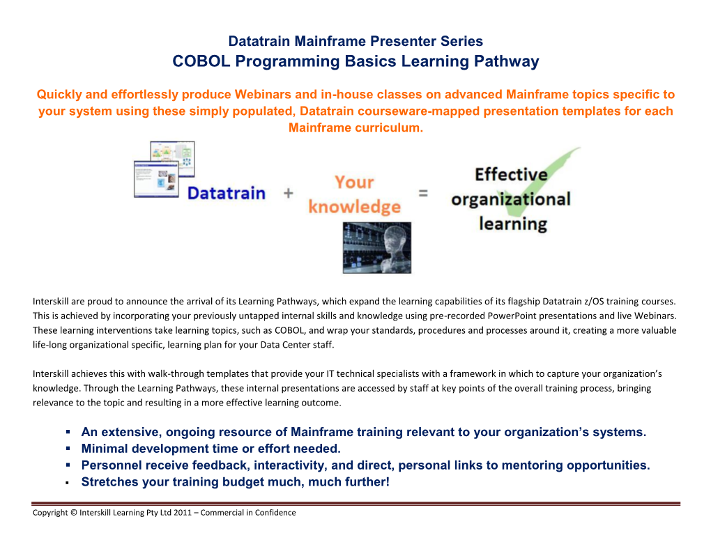 COBOL Programming Basics Learning Pathway