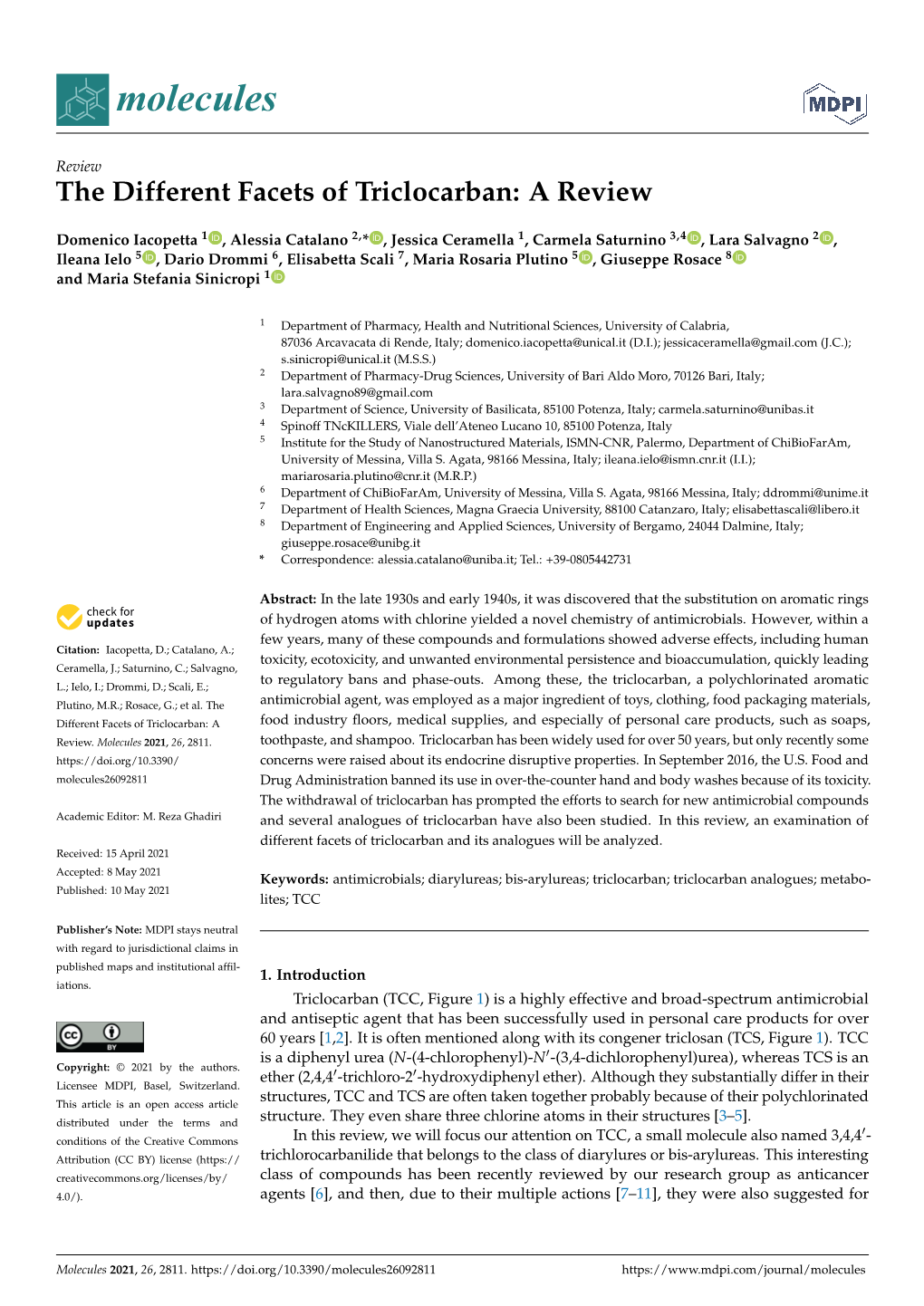 The Different Facets of Triclocarban: a Review