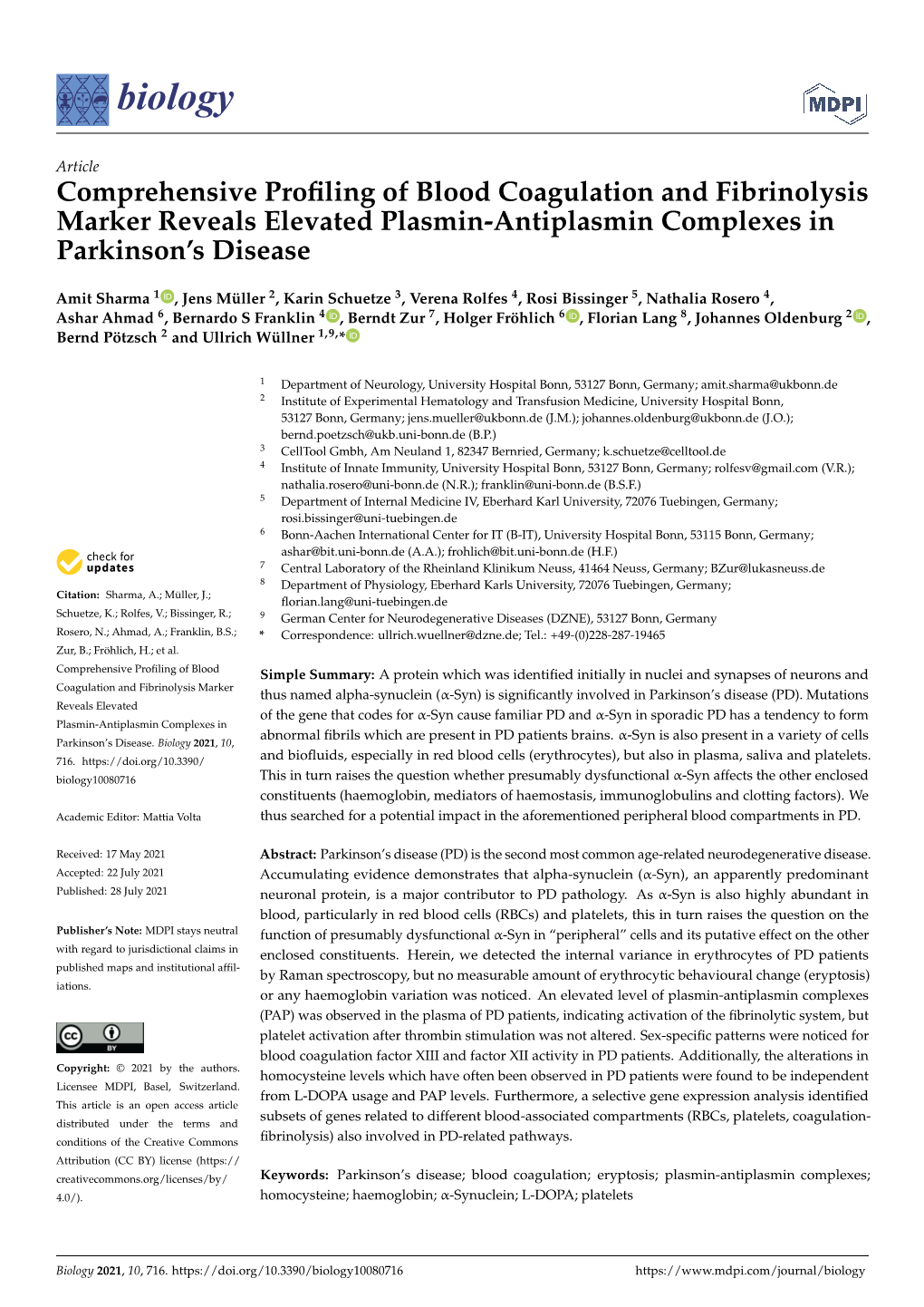 Comprehensive Profiling of Blood Coagulation and Fibrinolysis