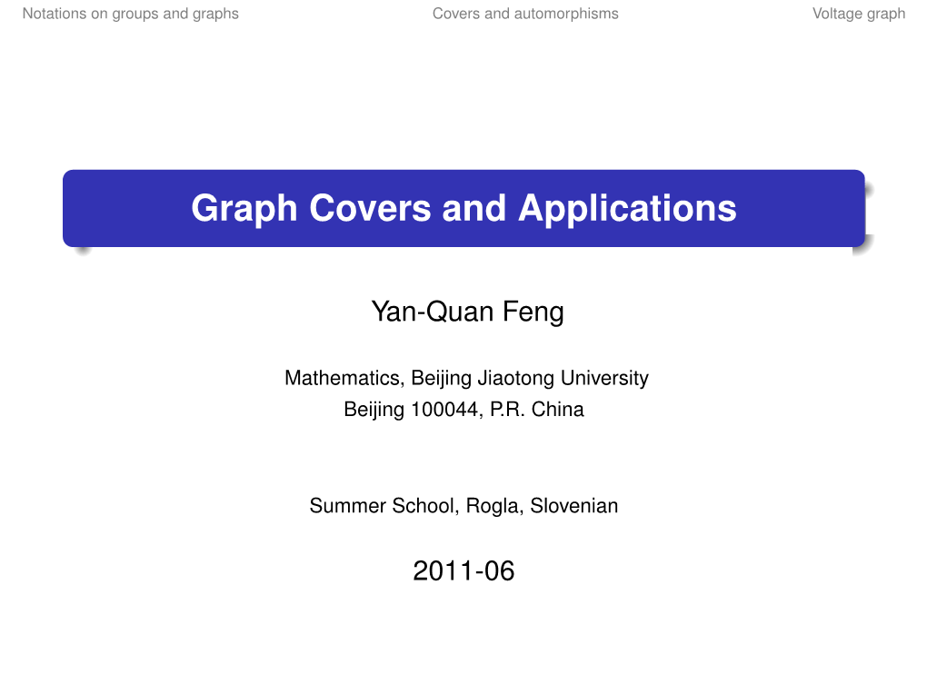 Graph Covers and Applications
