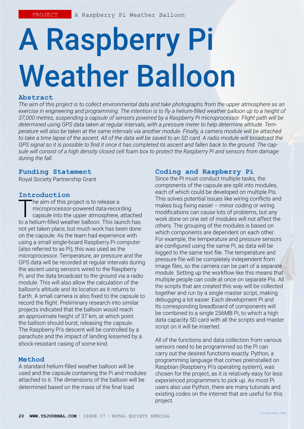 A Raspberry Pi Weather Balloon