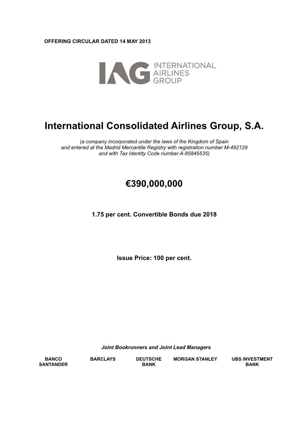 International Consolidated Airlines Group, S.A