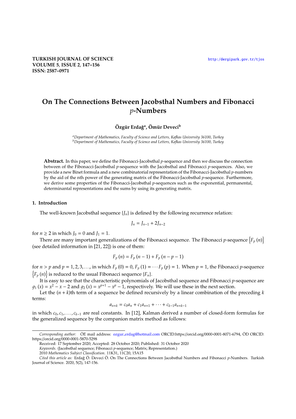 On the Connections Between Jacobsthal Numbers and Fibonacci P-Numbers