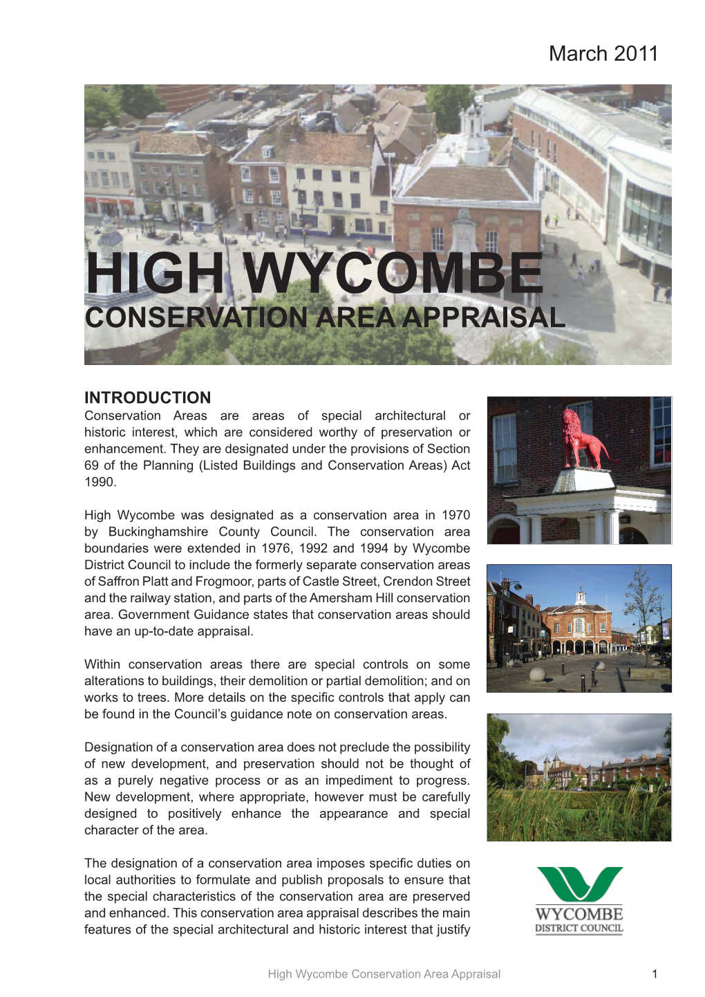 High Wycombe Conservation Area Appraisal Introduction