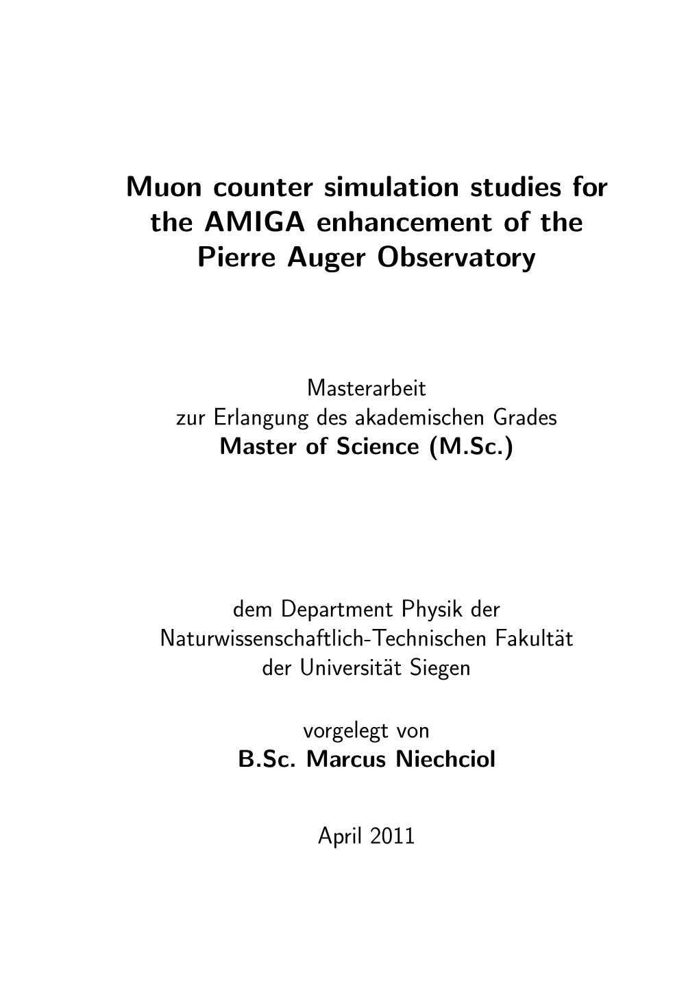 Muon Counter Simulation Studies for the AMIGA Enhancement of the Pierre Auger Observatory