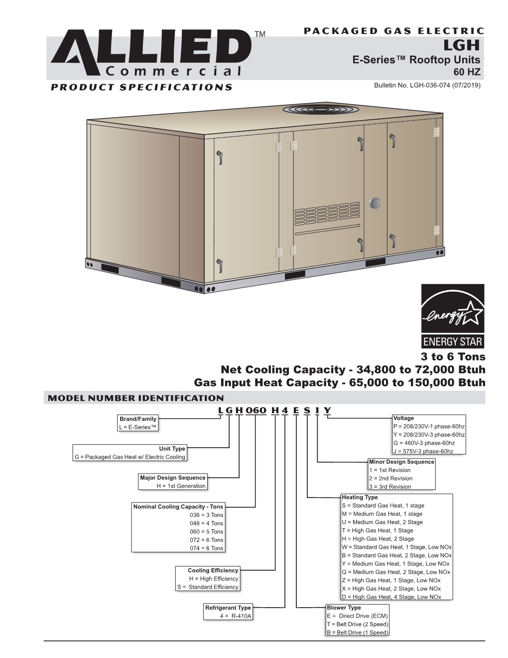 Lgh 3-6 Ton Rooftop Units