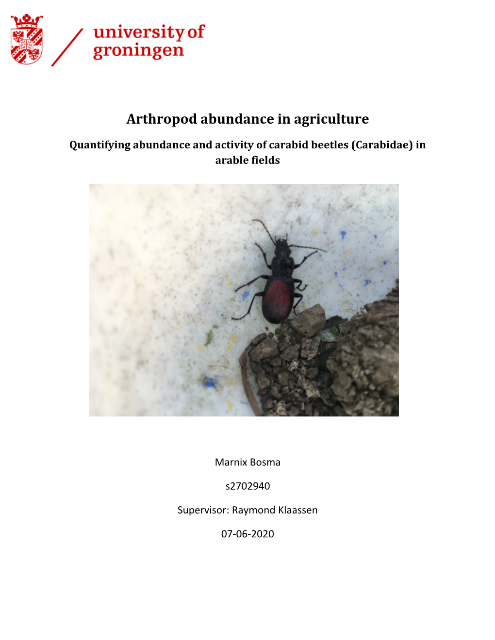 Arthropod Abundance in Agriculture