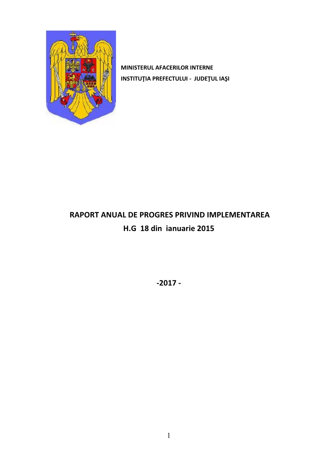 Raport Anual De Progres Privind Implementarea Hg 18