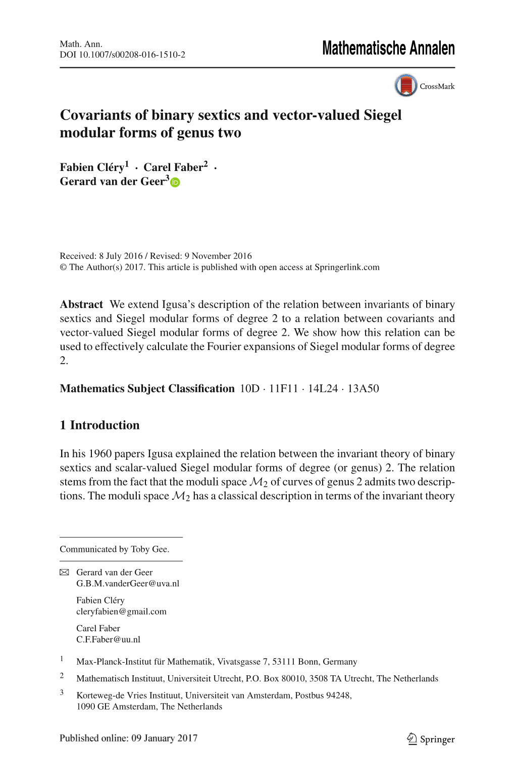 Covariants of Binary Sextics and Vector-Valued Siegel Modular Forms of Genus Two