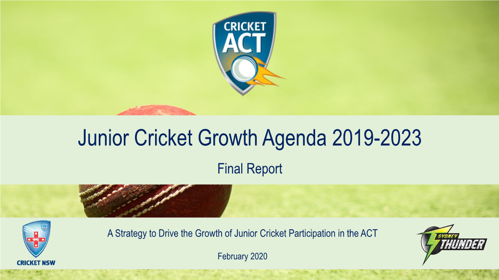 Junior Cricket Growth Agenda 2019-2023 Final Report