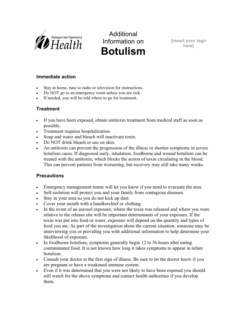 More Facts About Botulism