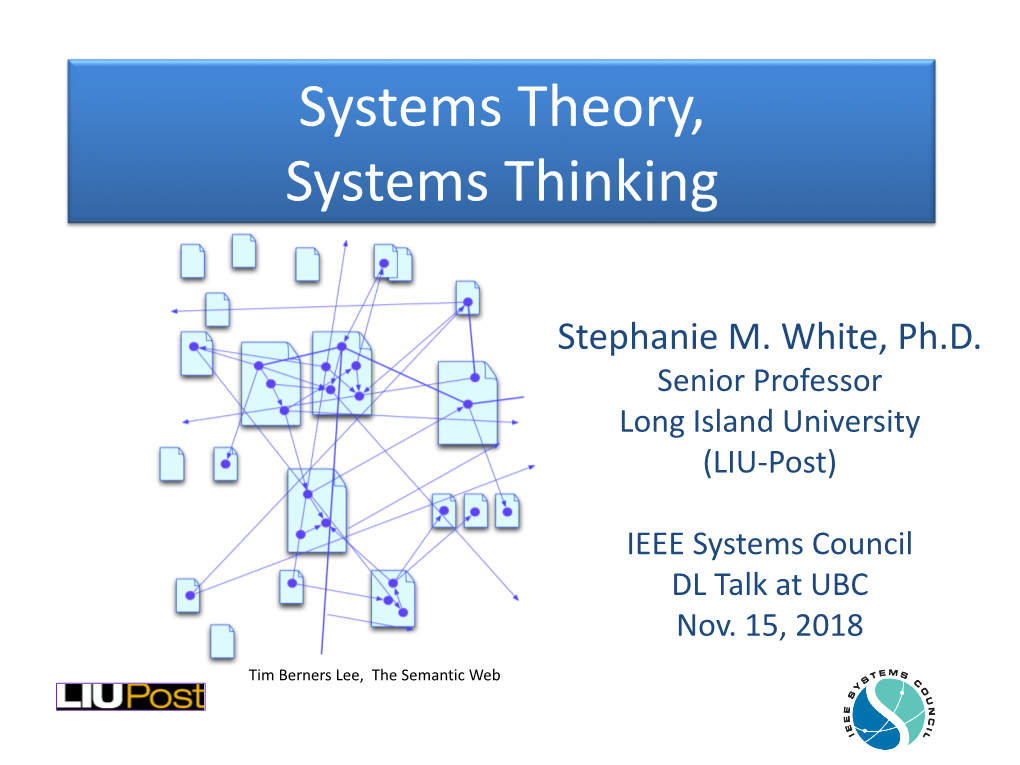 Systems Theory, Systems Thinking