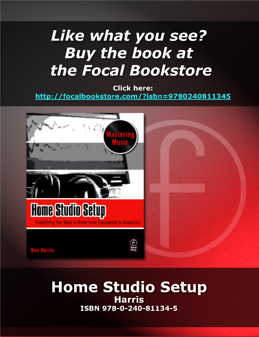 Home Studio Setup Harris ISBN 978-0-240-81134-5