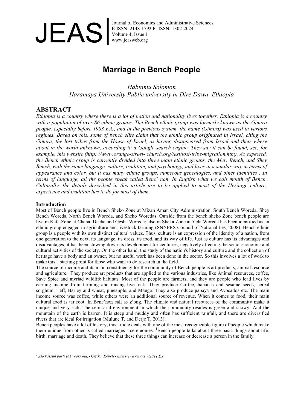 Marriage in Bench People
