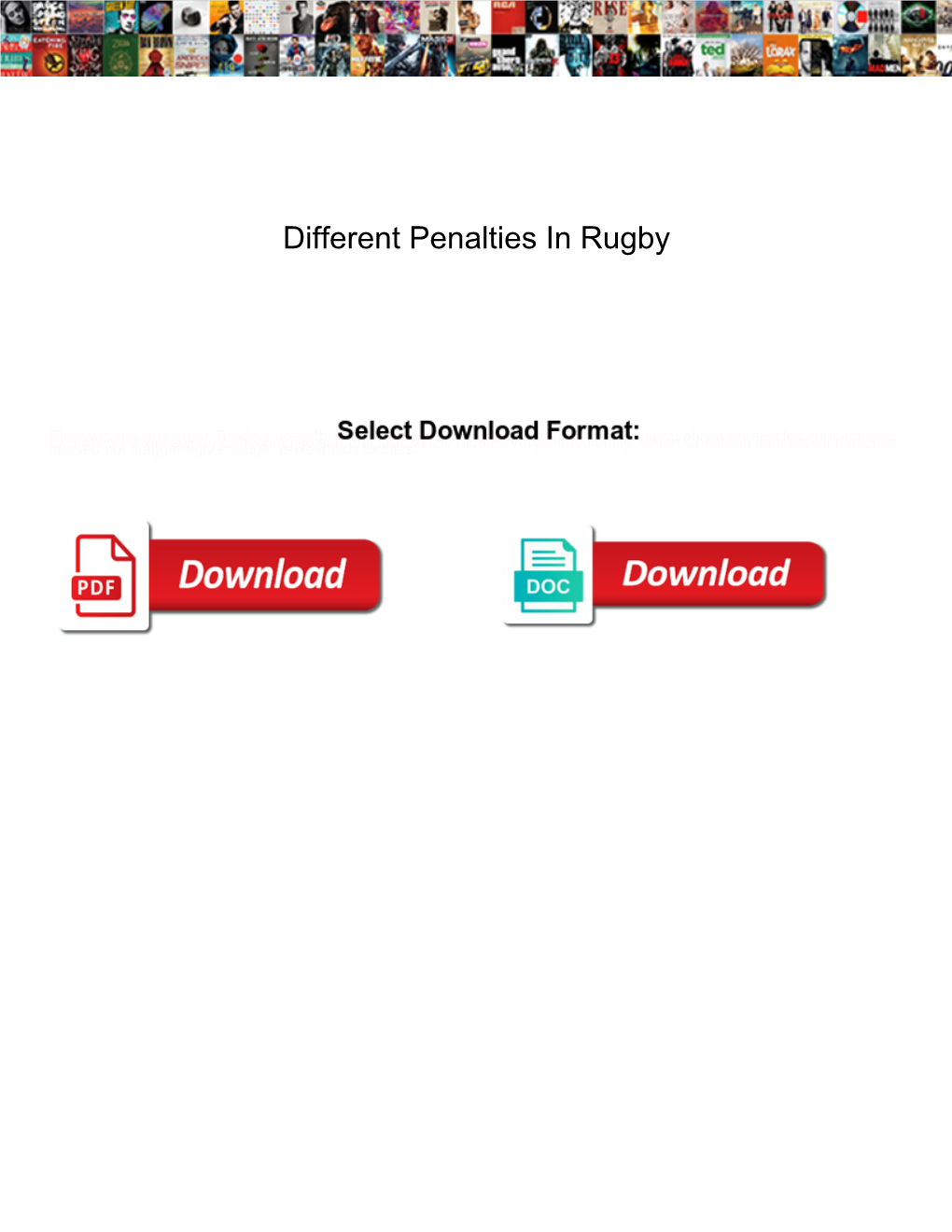 Different Penalties in Rugby