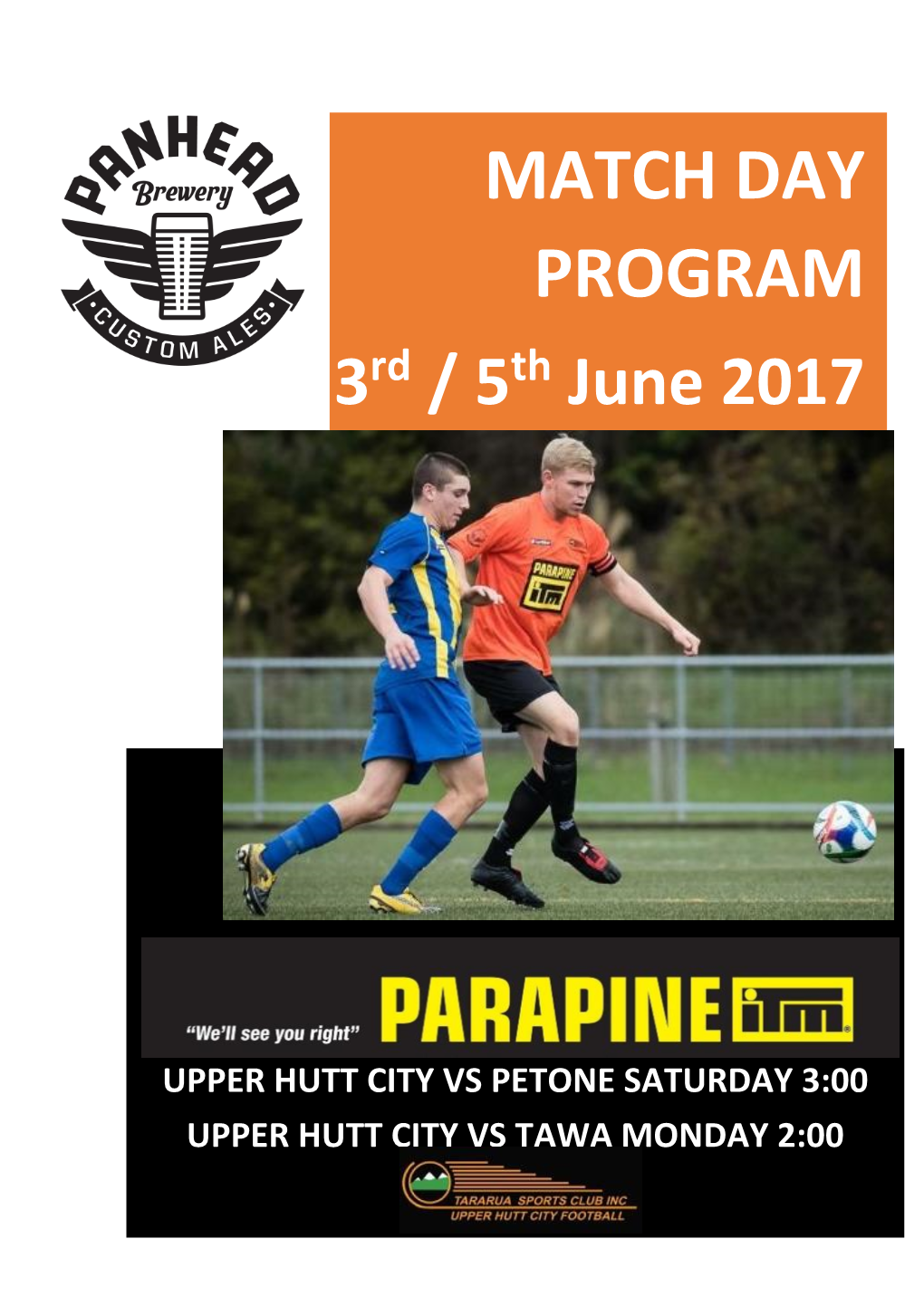 MATCH DAY PROGRAM 3Rd / 5Th June 2017