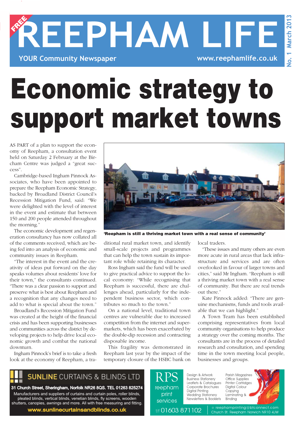 March 2013 Economic Strategy to Support Market Towns