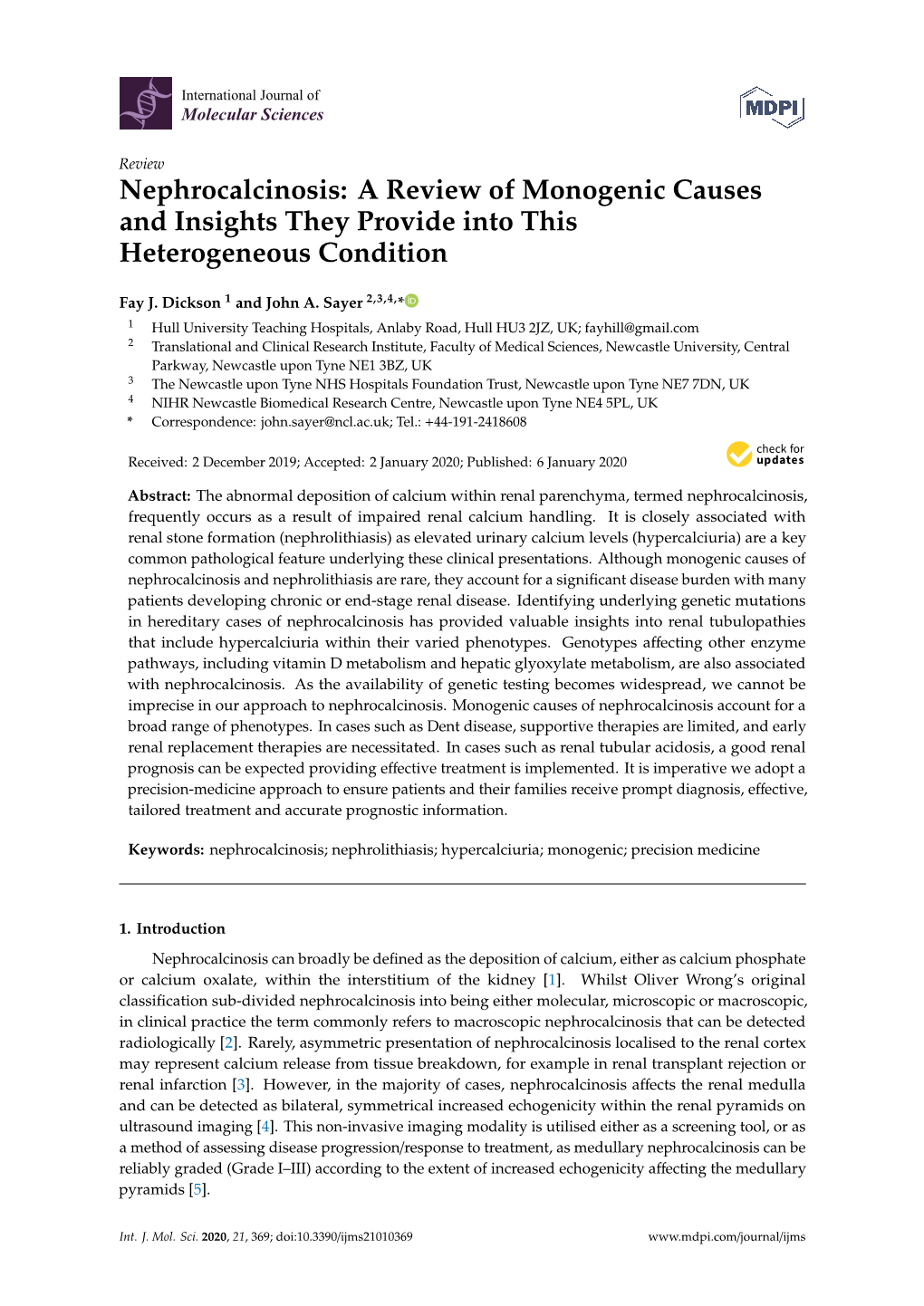 Nephrocalcinosis: a Review of Monogenic Causes and Insights They Provide Into This Heterogeneous Condition