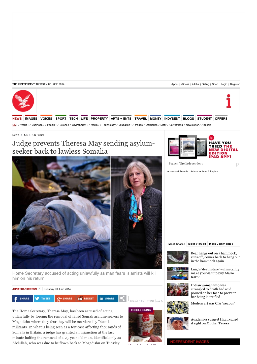 Judge Prevents Theresa May Sending Asylum-Seeker Back to Lawless