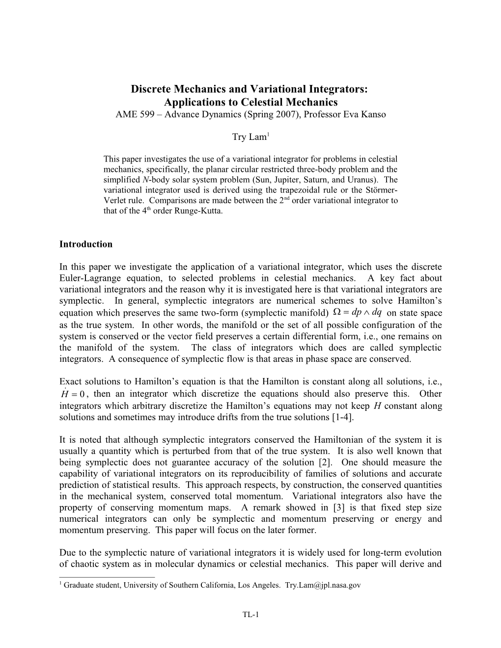 Discrete Mechanics and Variation Method: Applications to Celestial Mechanics