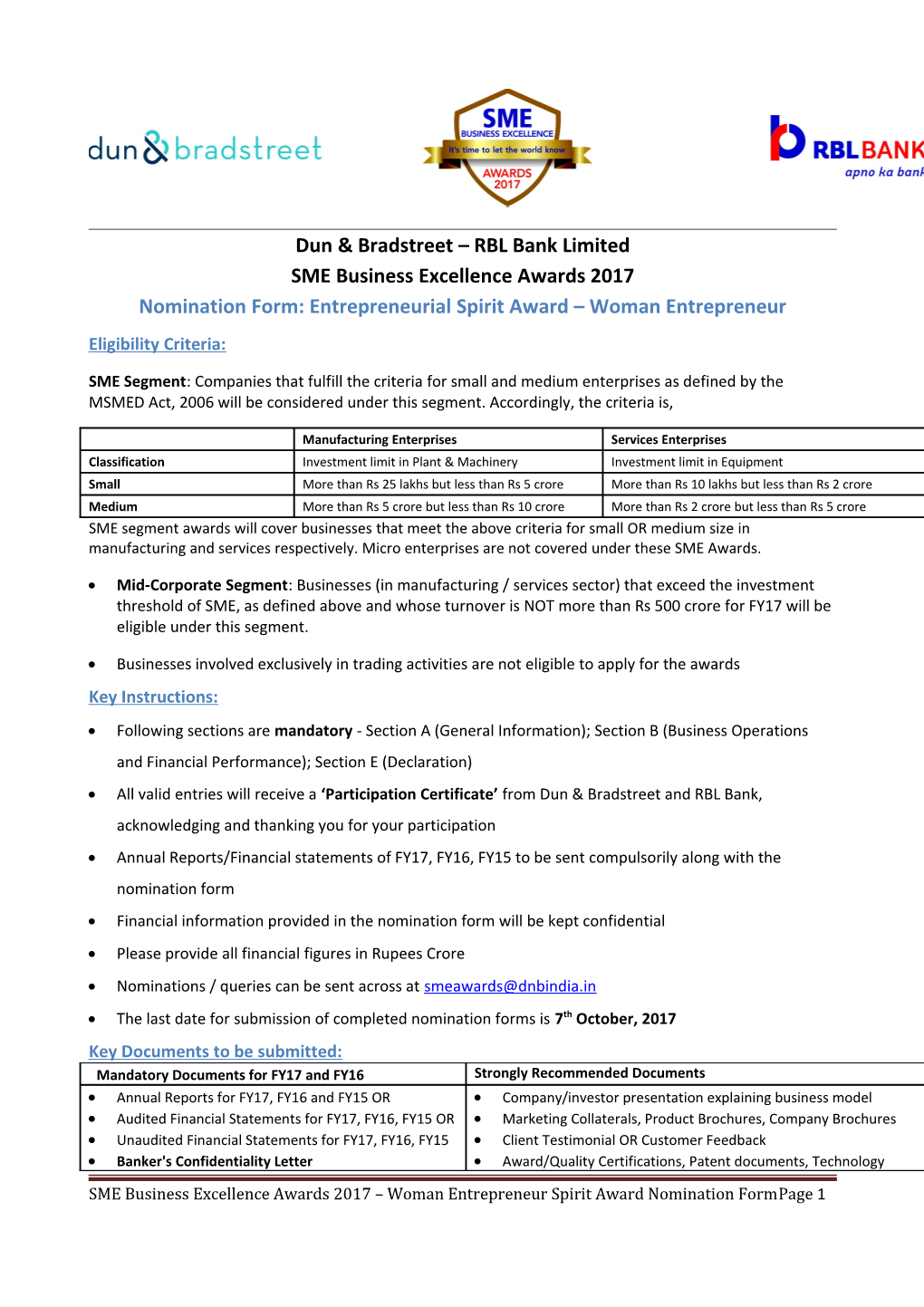 Dun & Bradstreet RBL Bank Limited