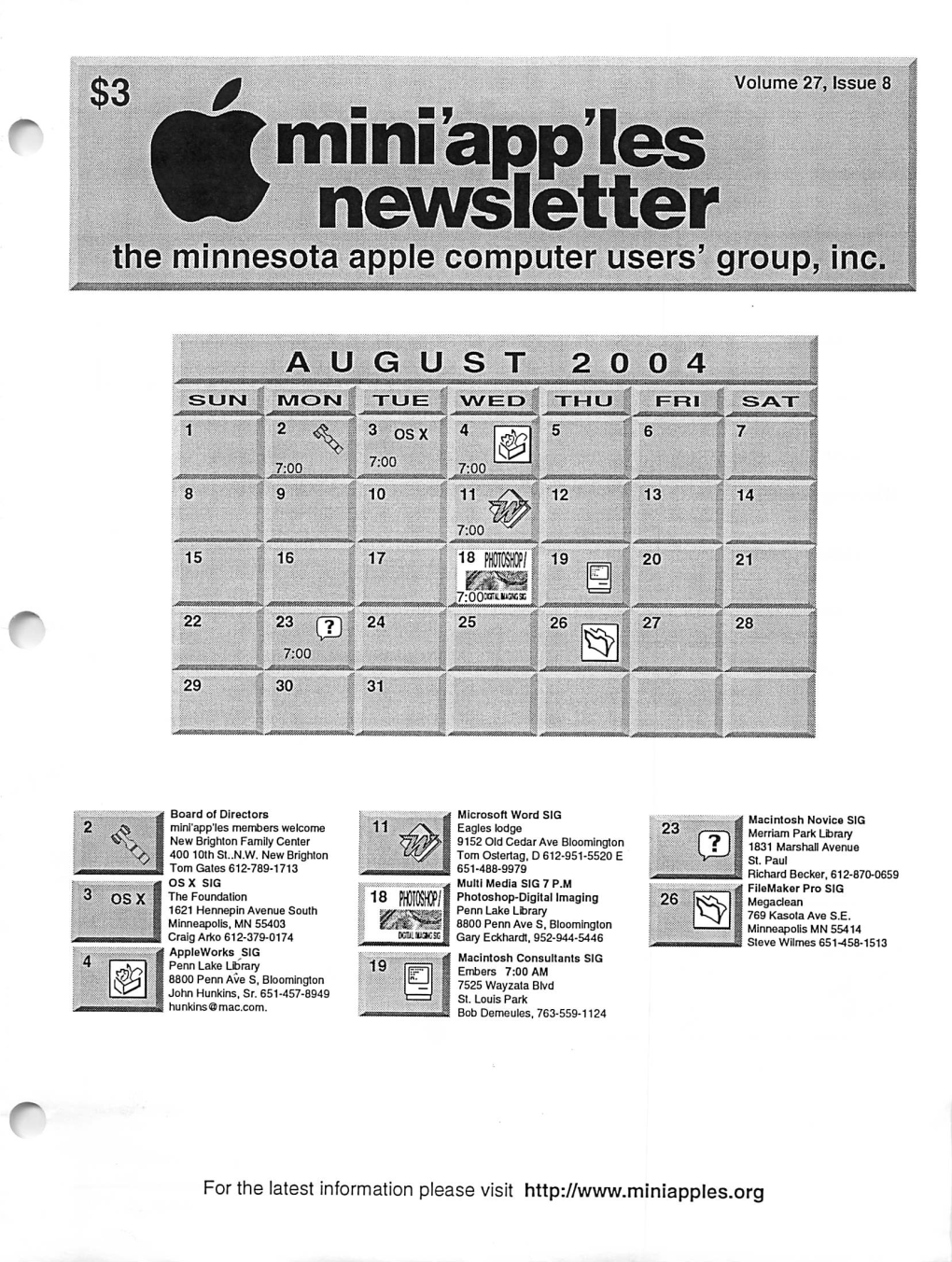 Mini'apples Newsletter the Minnesota Apple Computer Users5 Groups Inc