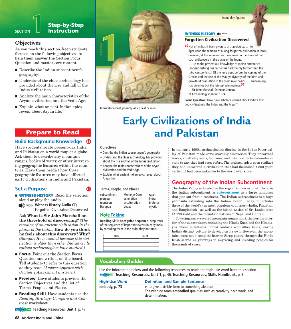 Early Civilizations of India and Pakistan