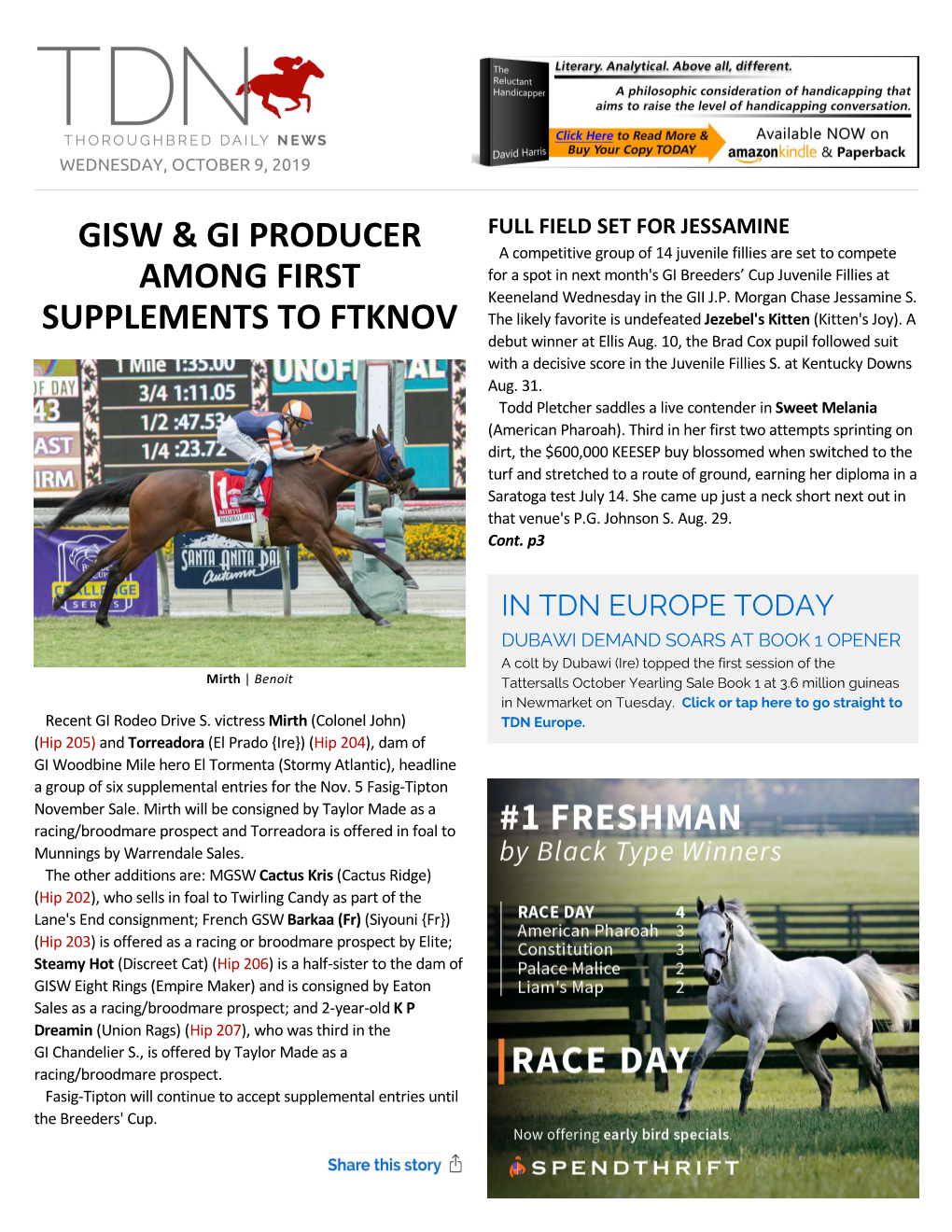 Gisw & Gi Producer Among First Supplements to Ftknov