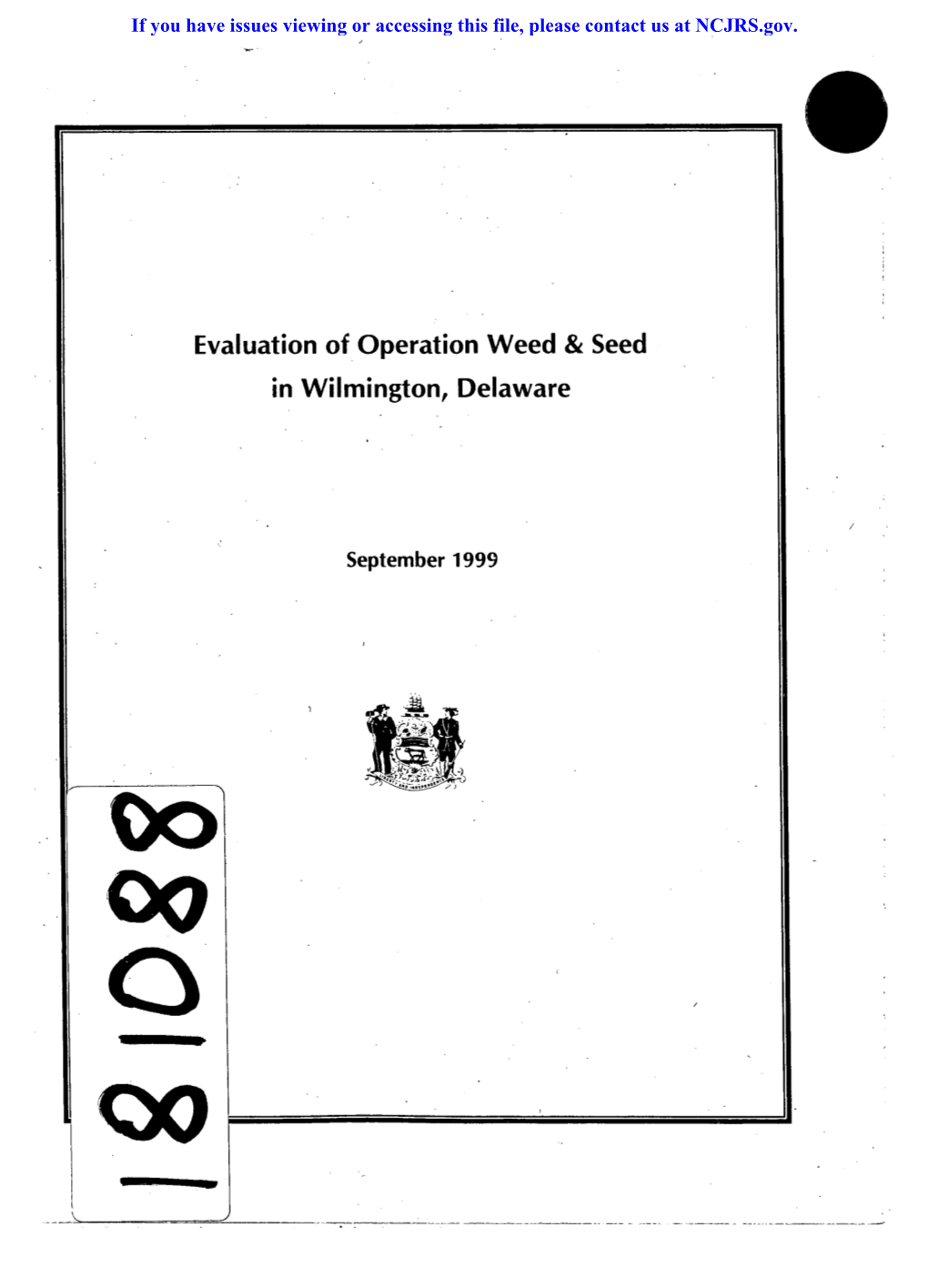 Evaluation of Operation Weed & Seed in Wilmington, Delaware