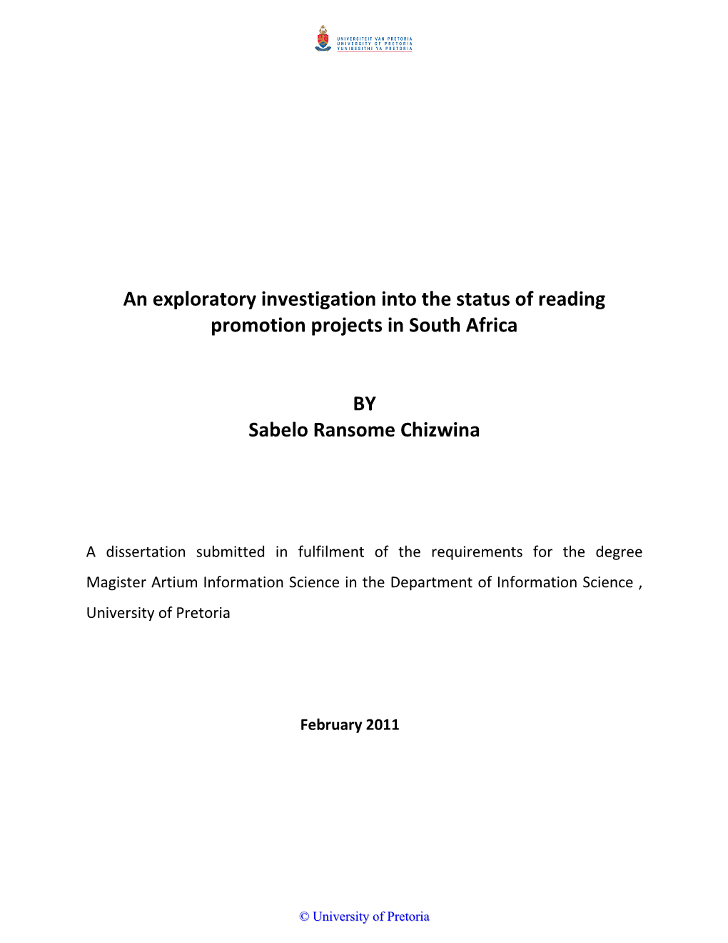 An Exploratory Investigation Into the Status of Reading Promotion Projects in South Africa