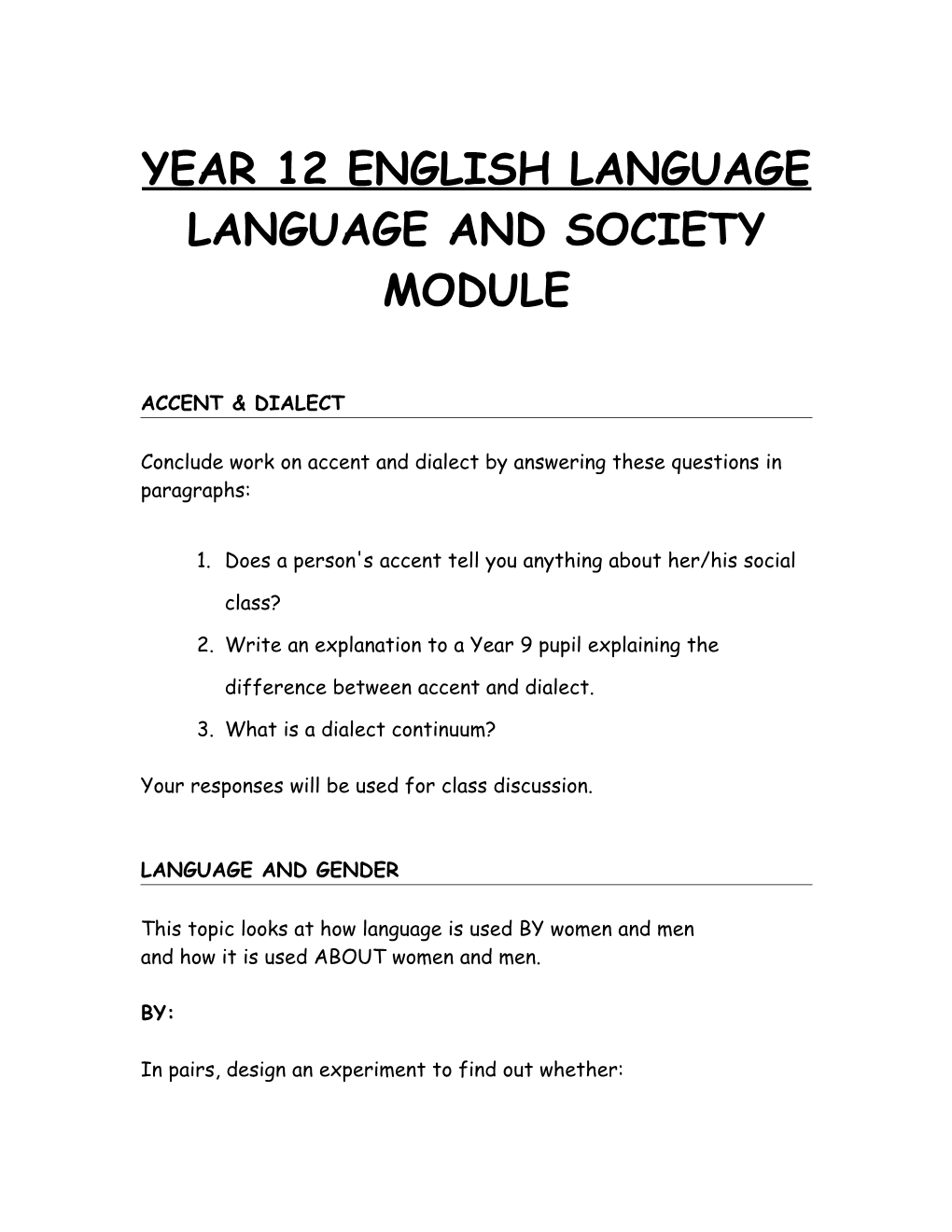 Year 12 English Language