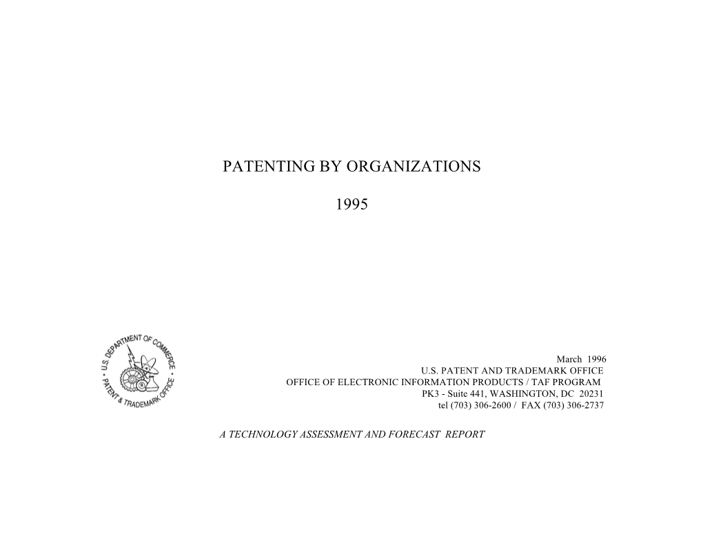 Patenting by Organizations 1995