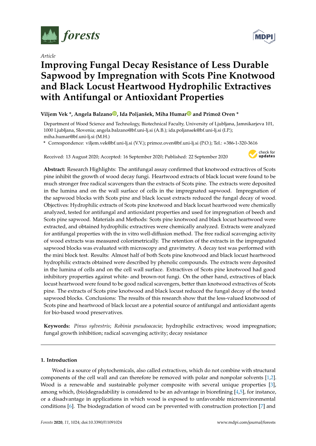 Improving Fungal Decay Resistance of Less Durable Sapwood By