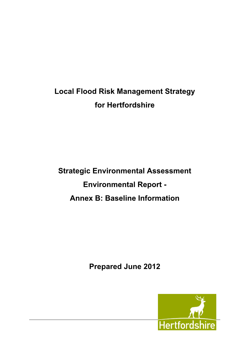 Annex B: Baseline Information Prepared June 2012