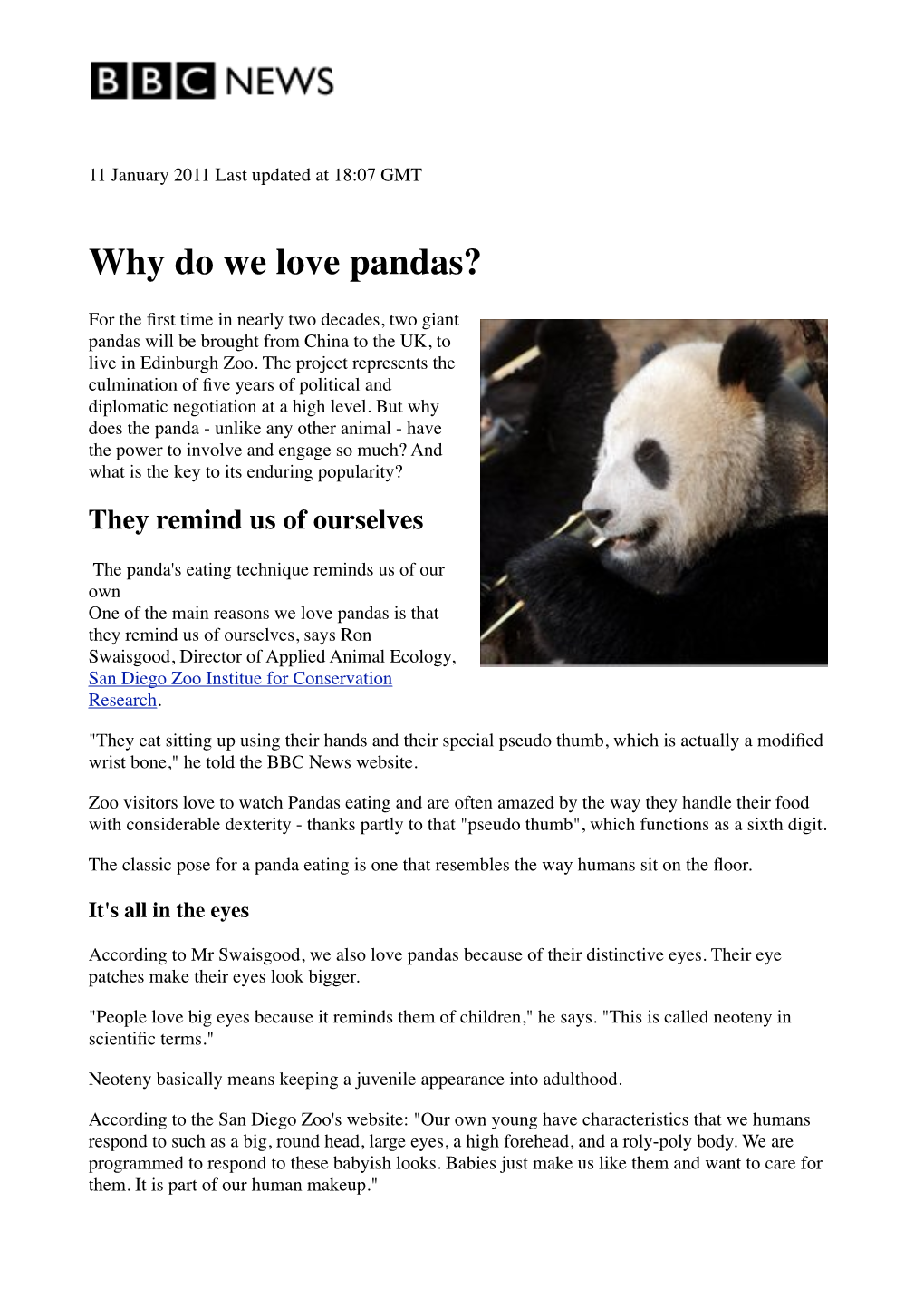 Why Do We Love Pandas?